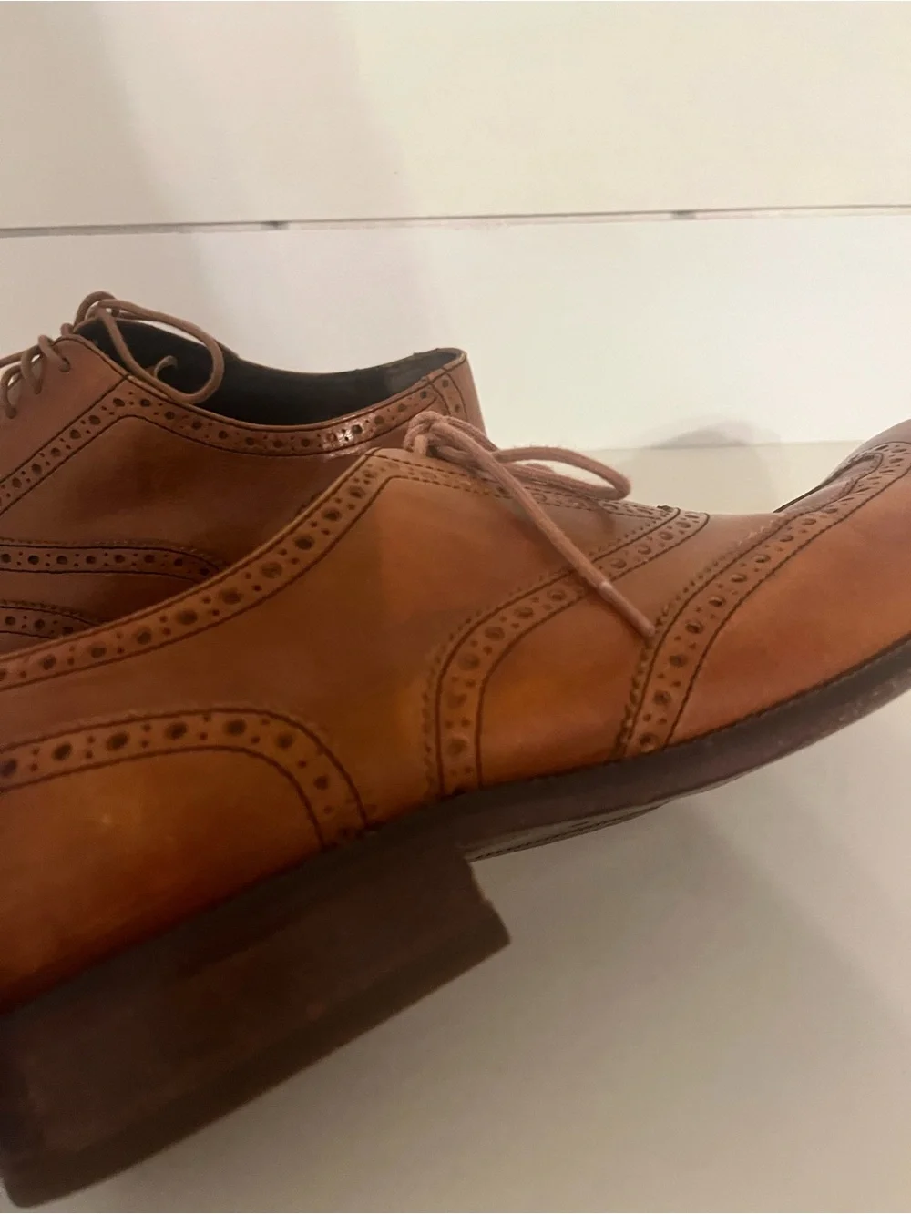 Cole Haan C12210 Leather Wingtip Oxfords Brown 11.5/12 Mismatched Read